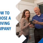 Woman choosing a moving company.